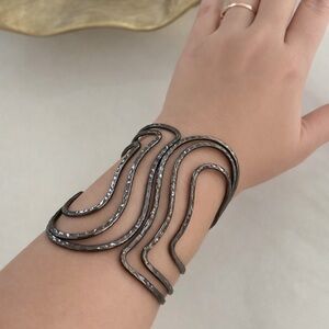 Funky gun metal cuff bracelet